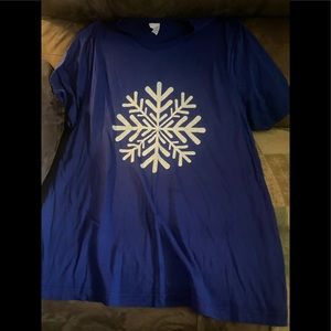 Blue snowflake t shirt